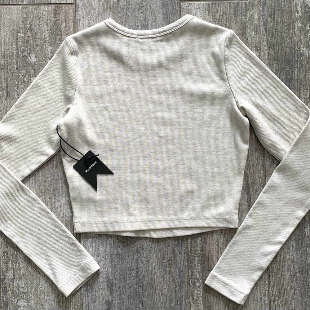 🔥🔥TALENTLESS - RIB SCOOP NECK LONG SLEEVE TOP🔥🔥 - Picture 4 of 6